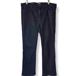 NYDJ Women's Black Barbara Bootcut Size 16 Lift Tuck Mid Rise Cotton Blend